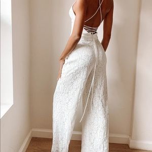 Lulus white lace jumpsuit